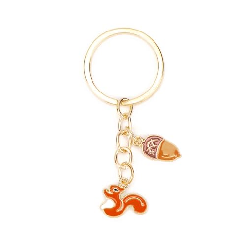 Eichhörnchen Schlüsselanhänger Glücksbringer, Schlüsselanhänger Kinder, Keychain Tier Cute, Anhänger Tasche, Geschenk für Kinder