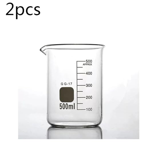 Bécher en verre laboratoire 500 ml lot de 2 pièces indispensables - 2