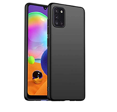 Image of Mobile Back Cover Case for Samsung Galaxy A31, Sm-A315G /Ds, Sm-A315F /Ds (Silicone Case|CameraProtection|Black SC1510)