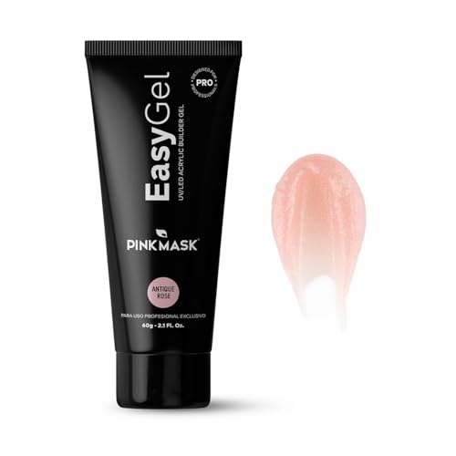 PINK MASK Easy Gel 2oz 60g-Antique Rose Professional Builder Enhancement Gel-Quick Nail Extension for Beginner DIY Nail Strengthener-Long Lasting-Salon Quality-Thickening Solution