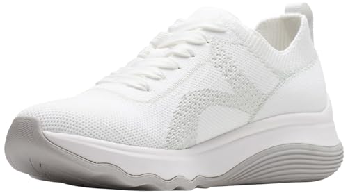Clarks Circuit Tie, Zapatillas Mujer, White Knit, 41 EU