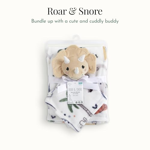 Image of Evolur Roar and Snore Two Piece Gift Set, Includes Blanket with Lovey, Warm and Cozy Baby Blanket, Machine Washable Nursery Bed Blanket, Soft and Charming Lovey