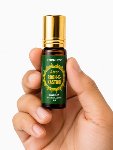 Image of Formless Kasturi Gold 3ml Attar Unisex - Premium Musk Fragrance Oil, Long Lasting Alcohol-Free Perfume, Rich Warm Sensual Scent, Pocket Size Roll-On, Travel Friendly Daily Wear & Special Occasions