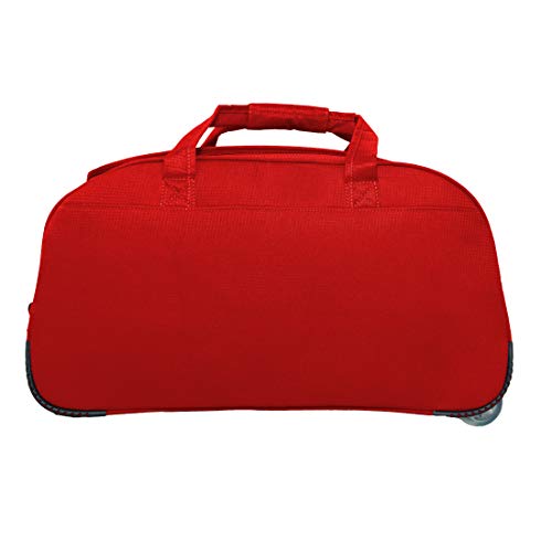 Image of Timus Club Mumbai 65 CM Red 2 Wheel Duffle Trolley Travel Bag for Women and Men