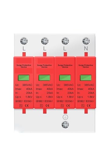 Power Surge Protective Device SPD Arrester Low Voltage House 1/2/3/4 Pole Surge Voltage Protection DC 500V 800V 1000V 40KA 60KA(