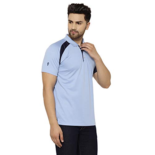 Image of EPPE Men's Polo Neck Solid Slim Fit Activewear Half Sleeve Dryfit Micro Polyester Sportswear | Casual wear T-Shirt