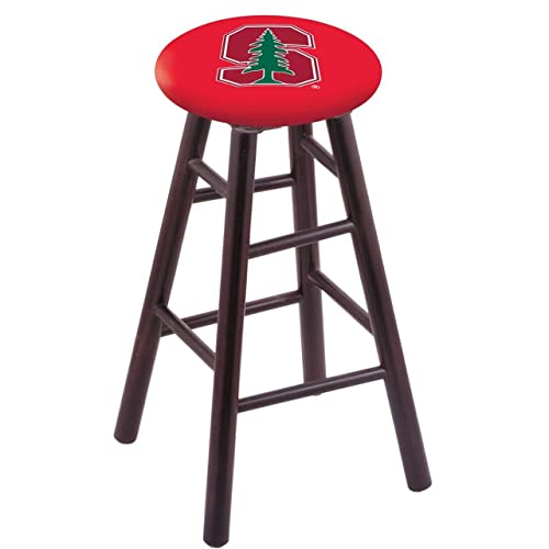 Holland Bar Stool Co. Maple Bar Stool in Dark Cherry Finish with Stanford Seat by The