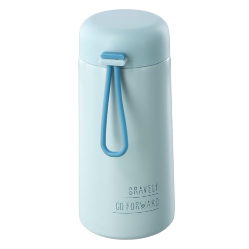 Edelstahl Isolierte Wasserflasche, Mini Thermosflasche Auslaufsicher 270ml, 304 Edelstahl Mini-Thermoskanne mit Tragegriff, Tragbare Klein Thermosflasche für Arbeit, Schule, Reisen (Grün)