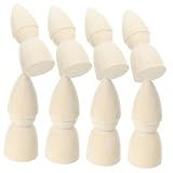 POPETPOP 10個 彩绘木頭娃娃 小型軽量 未塗装ペグドール 用 木製手作り人形 向け創作おもちゃ テーブル飾り パーティー装飾 手描き自由 創造力