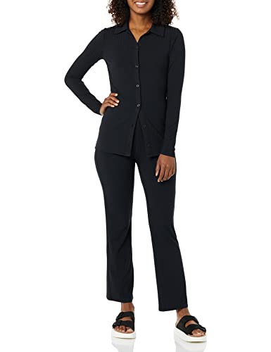 Amazon Essentials Women's Wide Rib Flared Ankle Pant (Previously Daily Ritual)3