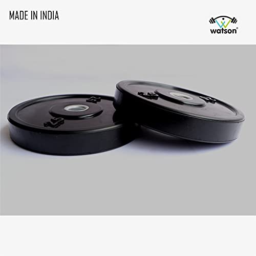 Image of WATSON Dumbbell Plates, 5Kg(2.5Kgx2) 28mm Bumper Weight Plates With 2 Inch Metal Insert, Strength Training Barbell Weights for Home Gym Workouts