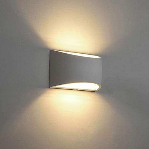 Migliori applique led Eurekaled - Applique in Gesso Ceramico Semiovale - Attacco G9 - Lampada da muro per spazi interni, camera, corridoio, soggiorno - Lampadina intercambiabile - Verniciabile - Design Moderno