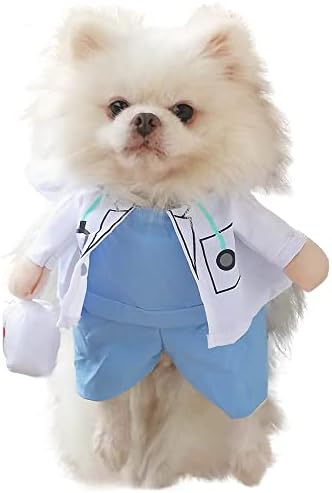 Dog Halloween Costume Dog Carrying Costume Cat Doctor Costume Pet Doctor Uniform Funny by DELIFUR (M)
