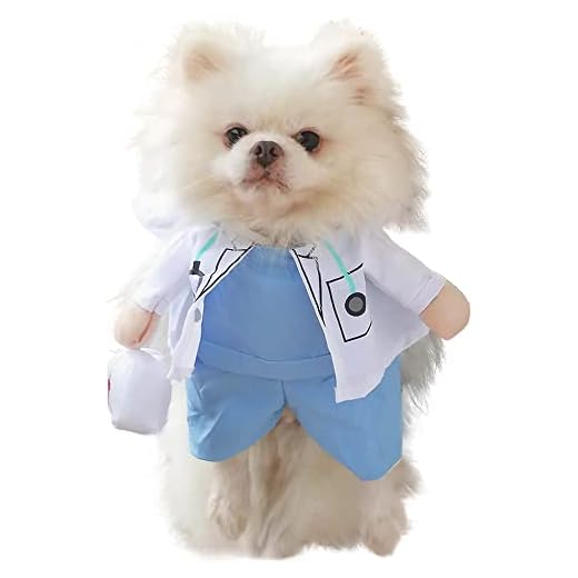 Dog Halloween Costume Cat Doctor Costume Pet Doctor Uniform Funny by DELIFUR (L)