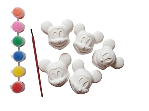 Image of EXPESIA Paint Your Own Figurine Kit for Kids - DIY Ceramic Painting Craft Set with Paints & Brush, Creative Arts and Crafts Activity, Birthday Return Gift, Educational Hobby Kit for Boys & Girls (Made in India (Cartoon Micky)