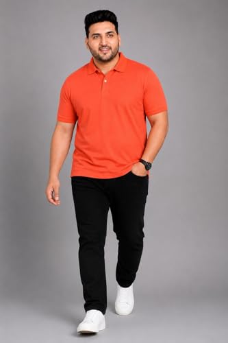 Image of INKKR Plus Size Solid Men's Polo Neck T-Shirt