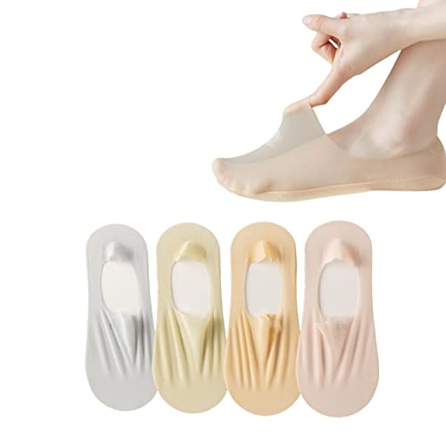 Qulse Invisible Ice Silk Breathable Socks,Non Slip Ice Silk Socks For Women 4/9 Pairs,Ultra-Thin Shallow Mouth Invisible Socks (As1, Alpha, M, Regular, Regular, Multicolor,9 Pairs) #TOP24