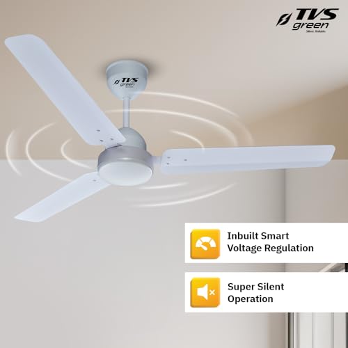 Image of Remote Controlled 1200MM Mini Champ | BEE 5 star Rated Energy Efficient Ceiling Fan | Advanced Green Heart BLDC Technology | 3 Years Warranty | Runs 33 hours /unit Electricity | Shiny White