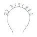 Fun 21st Birthday Memorabilia Party Headband Tiara and Party Hat Alternative One Size Silver