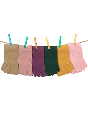 Image of Bencailor 6 /12 /32Pairs Women Toe Socks Five Toe Cotton Socks Ankle Sock with Toes Separated for Women Men Athletic Running