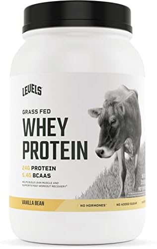 Levels Grass Fed 100% Whey Protein, No Hormones, Vanilla Bean, 2LB