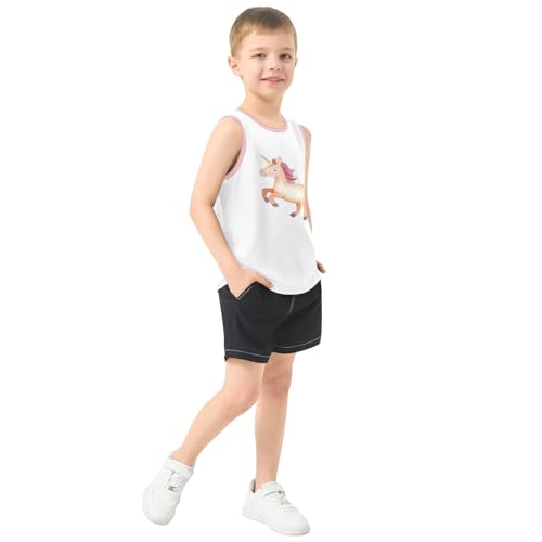 Baby Boys Sleeveless Tank Top Unicorn Toddler Athletic Vest 3-10T4