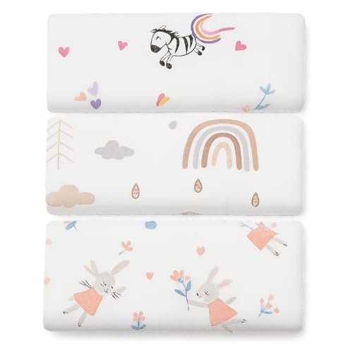 Image of Muslin Swaddle Blankets for Baby Girls - 3 Pack 100% Cotton Muslin Blanket Set - Soft Swaddling Blankets for Newborns - 31.5 inchx31.5 inch