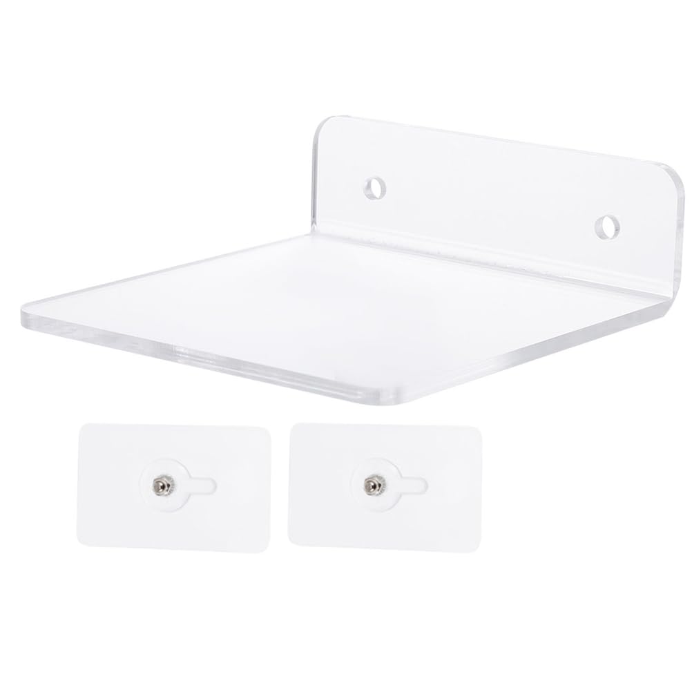 Étagère murale flottante en acrylique transparent support cosmétiques et articles de toilette