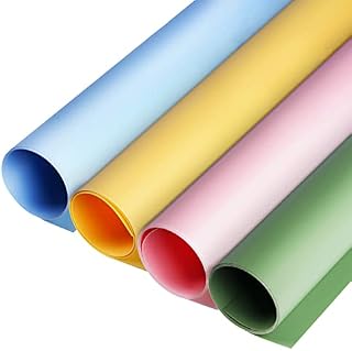 Selens PVC Backdrop Photography Background Vinyl Food 150x100cm Photo Studio Kit 4 Color for Product Props Flat Lay Portrait Tabletop Shooting Vlog Video - Green/Grey Blue/Pink/Yellow