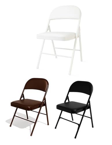 Jardin202 - Silla Metálica Acolchada Plegable 80x46x46 cm | Ideal para Hogar y Eventos | Unidad (Blanco)