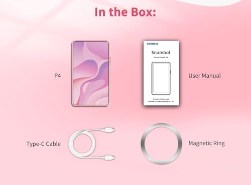 Image of Shimbol P4 Black, 4 inch Touch Screen Wireless Vlog Selfie Phone Monitor | Reverse Control for iPhone 17 /16 /15 /14 /13 /Pro /Pro Max /Plus Magnetic Snap-On, Built-in Speaker, Compatible with Android