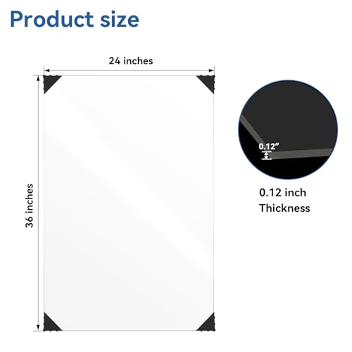 HUAZI 3PACK Lámina de Acrílico Transparente 24x36 1/8 pulg miniatura 2