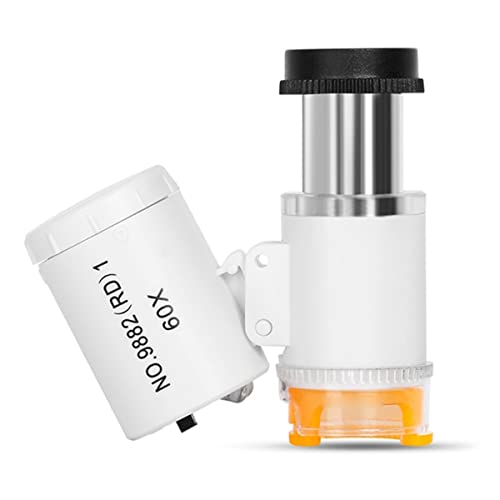 顕微鏡観察 60倍のミニ顕微鏡のポケット拡大鏡ルーペガラス 導いた光(White)