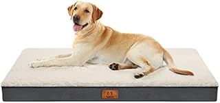 CozyLux Large Orthopedic Foam Dog Bed for Small, Medium, Large and Extra Large Dogs/Cats Up to 50/75/100lbs - Egg-Crate Foam Pet Bed Mat, Removable Washable Cover, Grey