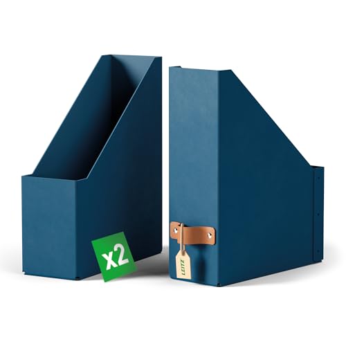 Leitz Puro – Lot de 2 porte-revues A4 durables, compatibles avec étagères et cubes de rangement, capacité 900 feuilles (80 g/m²), organiseur de bureau...