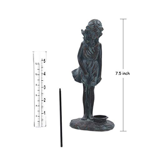 Topadorn Rain Gauge Garden Stake Outdoor Glass Cute Professional Raingauge for Lawn Yard Patio Lady Angel Decor 2oz, 3.5" W x 3" D x 11.5" H - Thumbnail 7