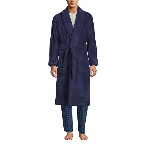 Lands’ End Men’s Calf Length Turkish Cotton Terry Bathrobe