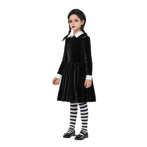Disfraz Negro de Niña con Collar y Peluca miniatura 3
