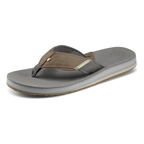 Cobian Men’s Sandals ARV 2 - Flip Flops for Men with Synthetic Leather Strap and Arch Support - Comfortable Casual Brown Sandals, Chocolate, 10 Cover