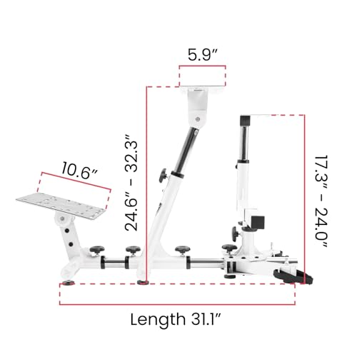 Image of Arozzi Velocita Universal Racing Simulator Cockpit Compatible with Most Racing Sim Gear and Gaming Chairs Collapsible Telescopic and Portable - White