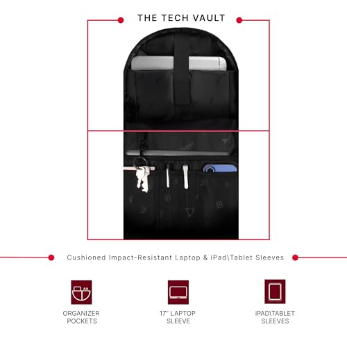 Image of F Gear Mason Black 34L Premium Soft Touch Laptop Backpack | Fits 17 inch Laptop | Lightweight with Tablet Sleeve, 2 Compartments, 2 Pockets & Luggage Strap |Water-Resistant | Office, College & Travel