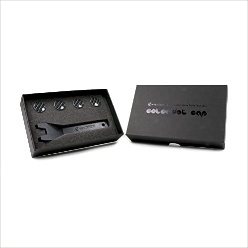 カラードットキャップ CDCシリーズ イブデザイン フィアット アバルトのリアナンバー横の 黒い樹脂キャップをカラードットキャップに交換 Fiat500/Fiat Panda/Abarth500/Abarth695/Abarth595に取付可能 /EVE DESIGN (フェイクカーボン) 品番:CDC-FCB