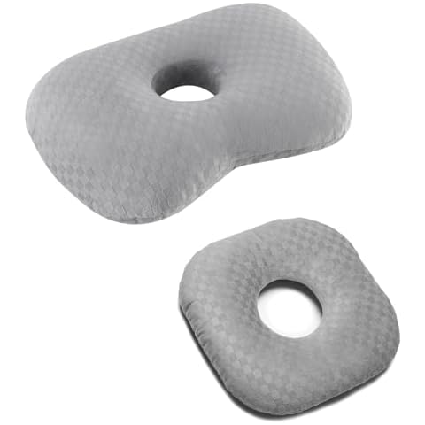 Wuronsa A Grey Small Ear Pillow+A Grey Ear Hole Pilliow Cover