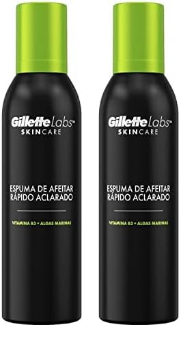 Gillette Labs Espuma de Afeitar Ligera de Rápido Aclarado para Hombre, Protege y Cuida la Piel, 240 ml (Paquete de 2)