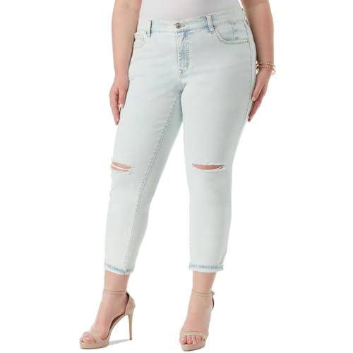 Jessica Simpson Womens Mika Best Friend Relaxed Fit Jeans, Enlighten, 22 Plus2