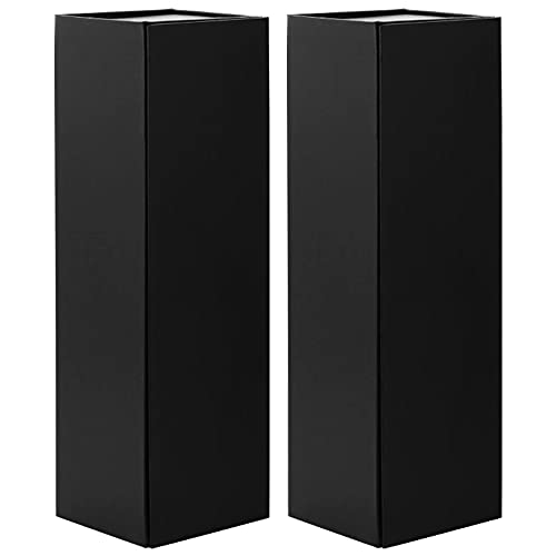 BLK&WH 2 Wine Gift Boxes 13.5x4.5x4 Inches for Liquor (Matte Black)