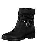 Absatzhöhe: 3.5 cm Jana Damen Stiefelette 8-8-25475-29 001 H-Weite Freizeit Schuhe mit Schnalle und Reißverschluss weite Schuhweite Fleece Blockabsatz