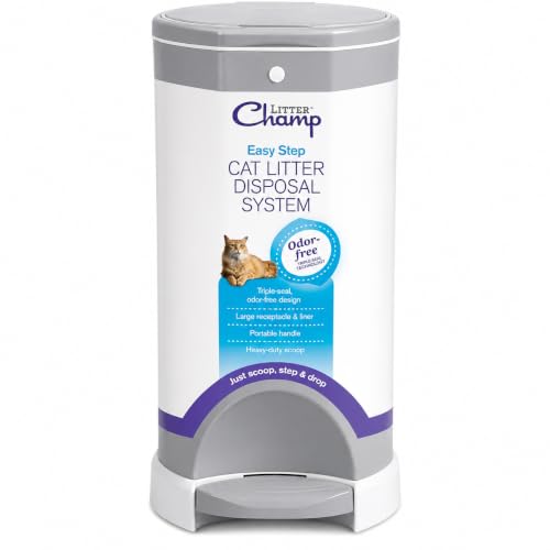 Litter Champ Cat Litter Disposal System Hands-Free Pedal Trash Can