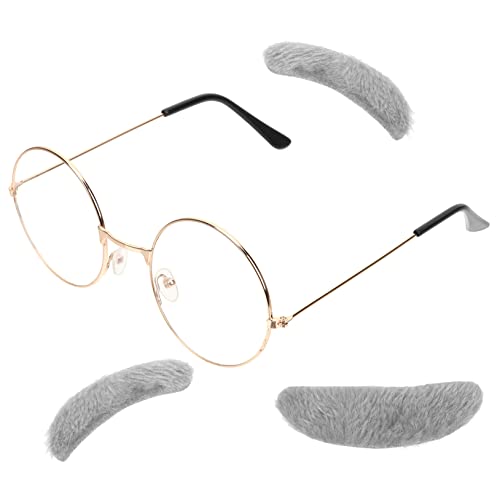 BESPORTBLE Old Man Costume Accessories Kit Fake Eyebrows for Boys and Girls' Dress up Party Multi