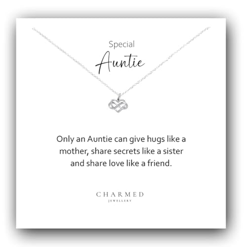 Collar de corazón de la tía para regalar a sobrinas plata de ley personalizada